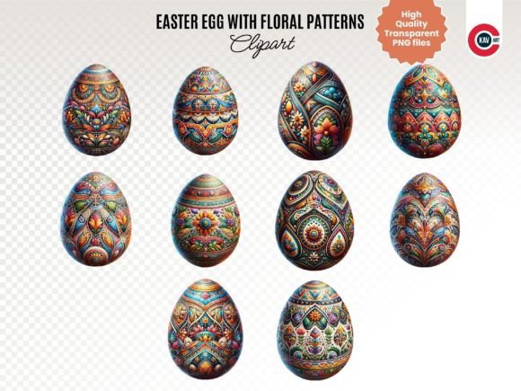 Download Easter Egg Clipart with Floral Patterns - Premium Resources